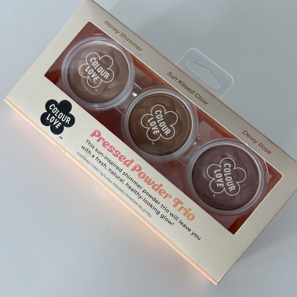 New In Box Color Love Pressed Powder Trio For Contour And Highlight Natural Skin